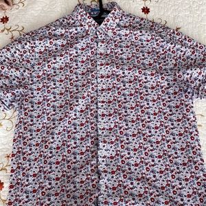 Men’s Denim & Flower Button Up